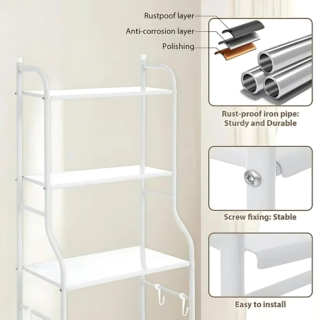 Étagère de Rangement WC et Salle de Bain – 3 Niveaux