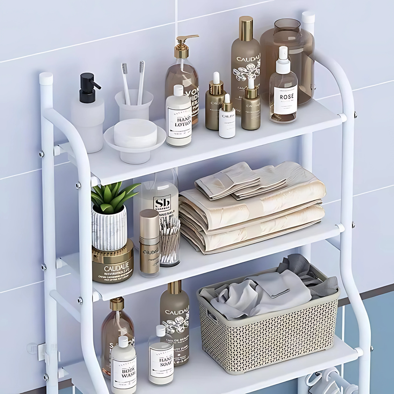 Étagère de Rangement WC et Salle de Bain – 3 Niveaux