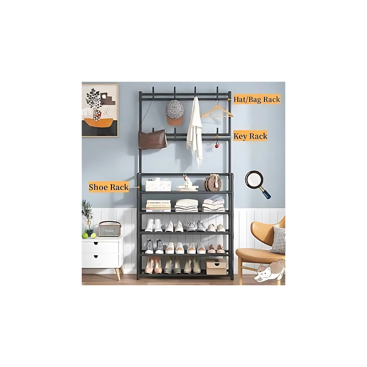 Nouveau Porte-Manteaux et Range-Chaussures Multifonction – 5 Étages