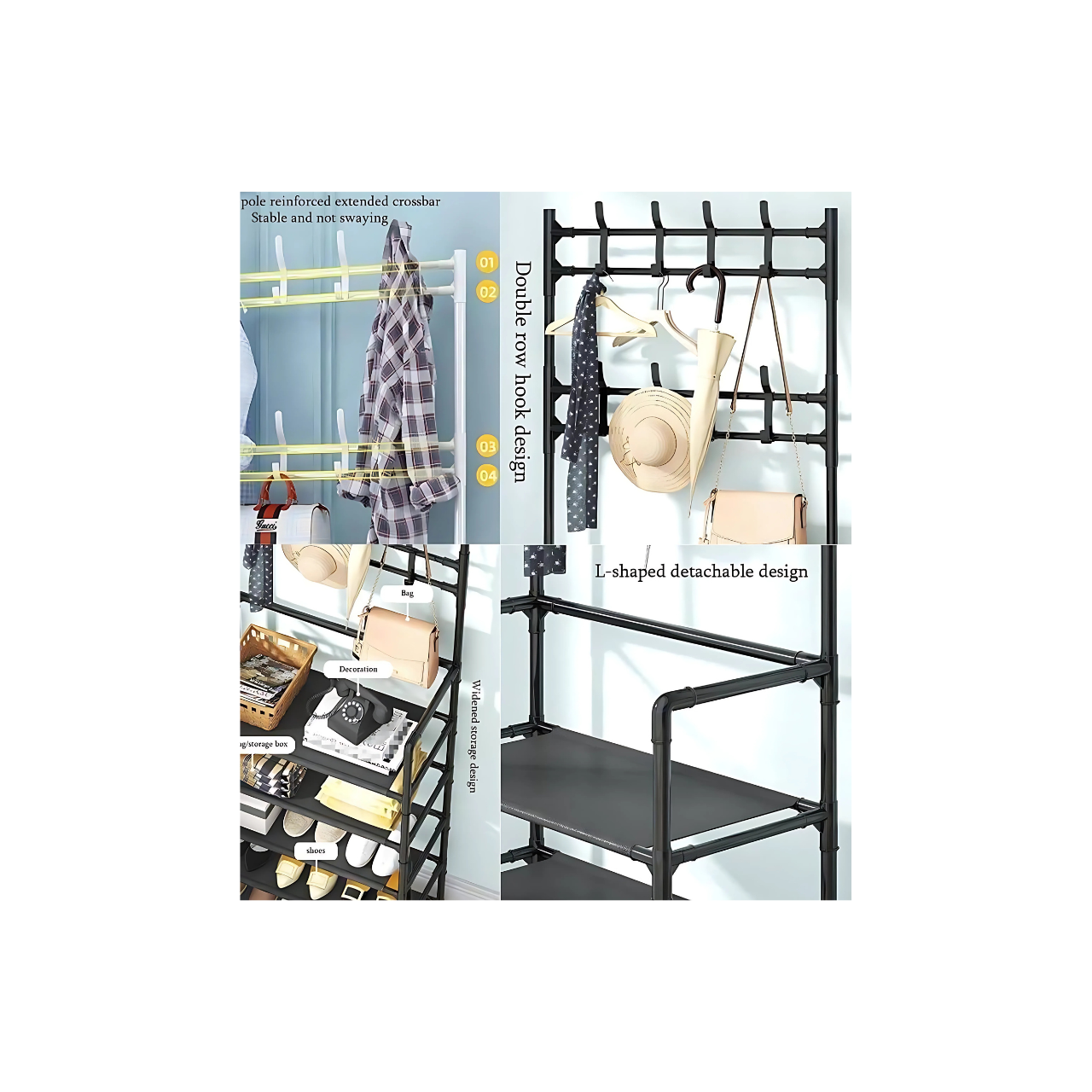 Nouveau Porte-Manteaux et Range-Chaussures Multifonction – 5 Étages