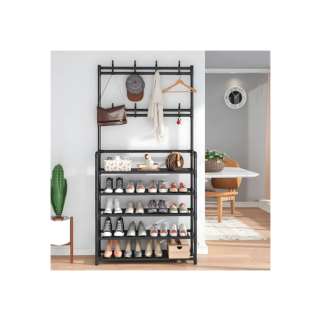 Nouveau Porte-Manteaux et Range-Chaussures Multifonction – 5 Étages